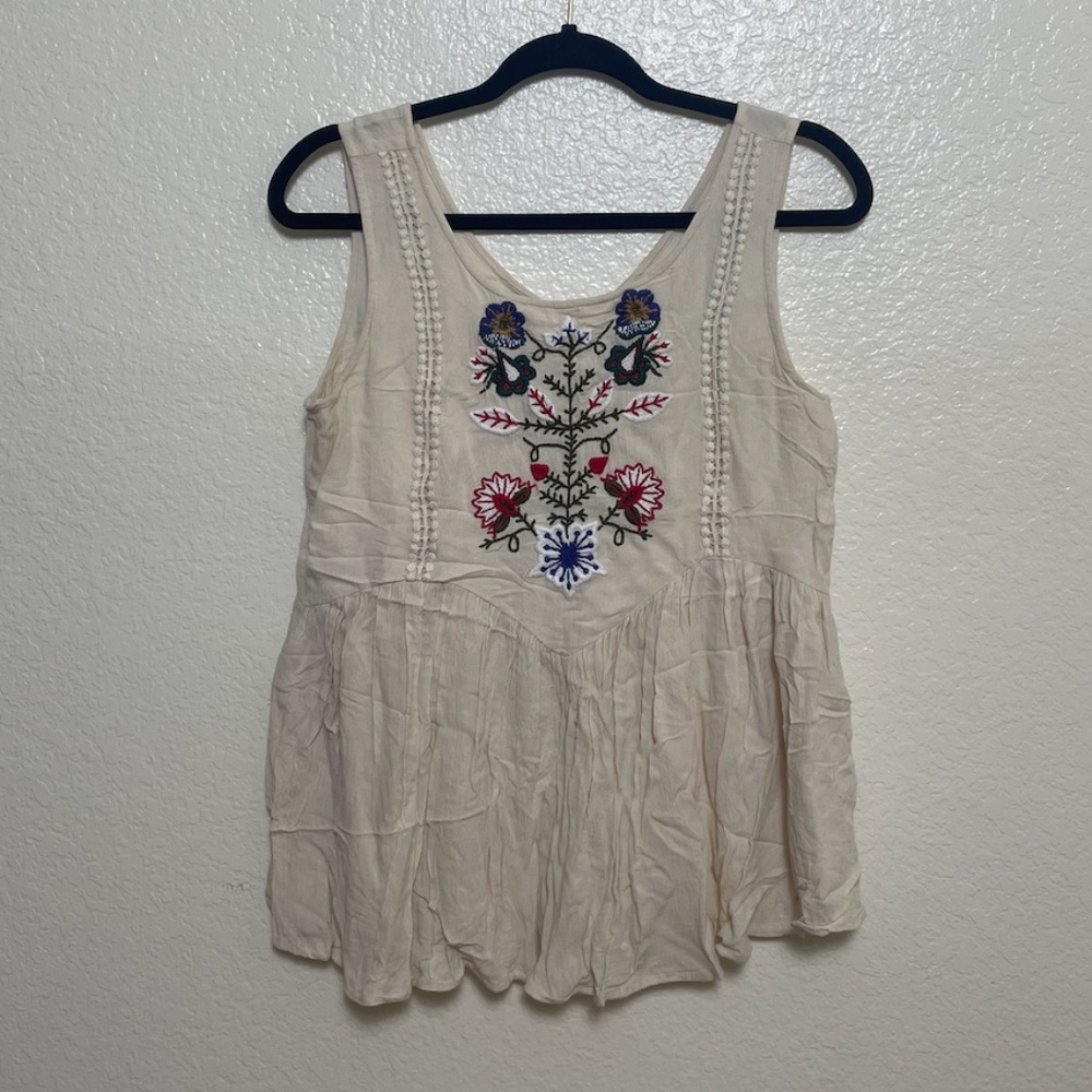 Babydoll Embroidered Boho Peasant Hipster Hippie Art Chic Glam Festival Blouse